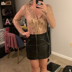 Sheer and sequin bodysuit